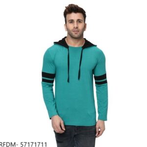 Unite Wear Men’s Full Sleeve cotton Hooded T-shirt , Pack Of 2 ( Anthara & Rama Green )