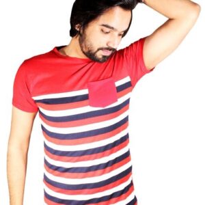 MEN HALF SLEEVE LINING TSHIRT SUITABLE UPTO XL SIZE