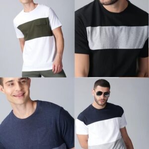 Vertu Duds Colorblock Men Round Neck T-Shirt