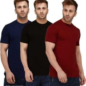 QUVYARTS Mens Round Neck Tshirt Combo Pack Of 3