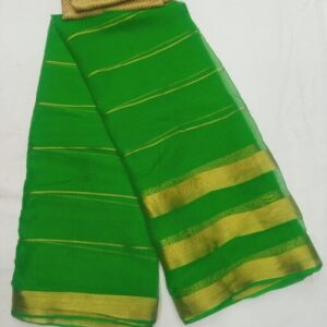 chiffon saree parrot