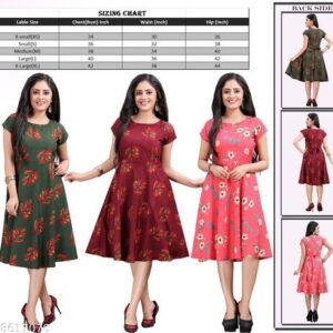 New Ethnic 4 You Women’s Western Fit and Flare Dress (Combo Pack of 3 Piece)