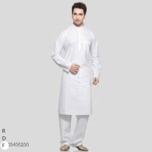 MENS 100% COTTON WHITE KURTA PAYZAMA SET