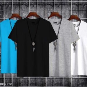 4 COMBO NATURAL CLASSIC SOLID 100% COTTON T-SHIRTS