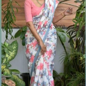 New Launched Cotton Mulmul saree With Same Attached Blouse