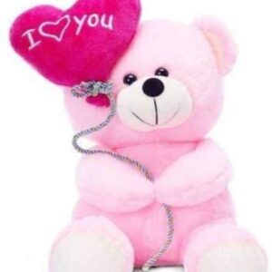 Pink Teddy With Heart 30 CM