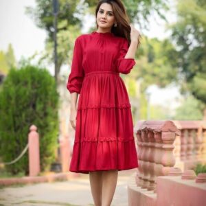 Women’s Rayon Solid Rayon Anarkali Kurti