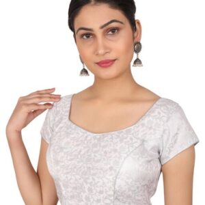 SILVER CHANDERI BLOUSE