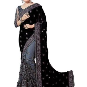 Embroidered Fashion Vichitra, Net Saree