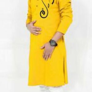 HAND PRINTED GANPATI DESIGN MENS WEAR ETHNIC KURTAS