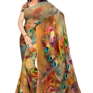 P D Silk Mills Women’s DIGITAL Printed saree with Blouse Piece PARTY WEAR