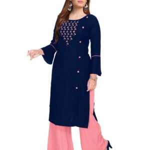 Zeenat Libaas Dark Blue Kurti for Office and Party Wear