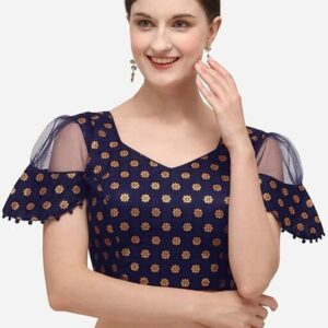 Elegant Fashion Jacquard Silk Blouse for Women(Size 32 to 38)