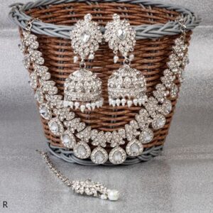 Vatsalya Creation White Diamond Designer Necklace Set