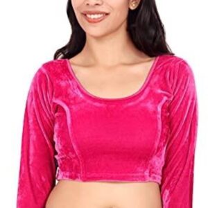 Pre Collection Velvet Stretchable blouse (Colour – RANI)