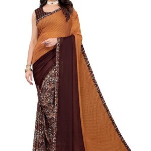 Women’s Pochampally Georgette Printed Saree with Blouse Piece