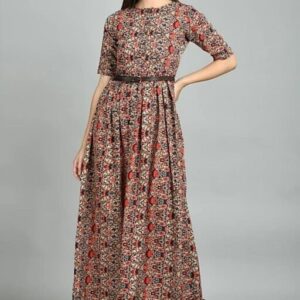 Creazy International Treandy Fashionable Women Brown Maxi Dress