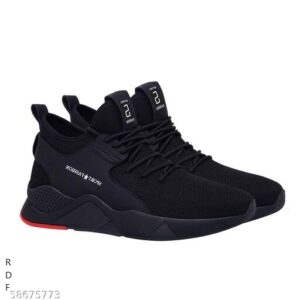 New Stylish Sports and Running shoes for Men Running Shoes Lace-Up Men (Black)