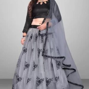 Embroidered Lehenga choli with unstitched blouse and dupatta