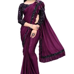 Ov Wine Ready To Wear Saree W-111