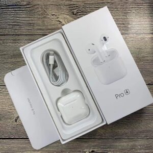 Pro 4 Wireless Earbuds, Bluetooth Headphones, Personalised Spatial Audio, Sweat and Water Resistant, USB-C Charging Case, H2 Chip, Up to 30 Hours of Battery