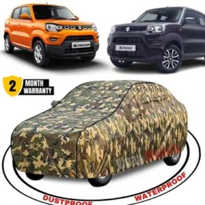 Waterproof Car Cover For Maruti S-Presso Waterproof UV Protection with Side Mirror Pockets | All-Weather, Dustproof, Scratchproof, Custom Fit Car Cover / Maruti Suzuki S-Presso Car Cover