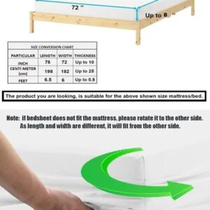 TARAIN COLLECTION PREMIUM COTTON King Size Fitted Bedsheets with 2 Pillow Cover | NEW CARTOON DESIGN Double Bed with All Around Elastic 220TC Supersoft | Size – 72×78+10 inches
