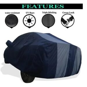 COXTOR – Four Wheeler – 100% Waterproof Car Body Cover Compatible With Maruti Celerio X (2020-2024) Car Cover With Dust-Resistant Premium 190 T Fabric (Grey Stripes)