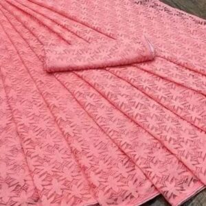 rasso Net Pink Jacquard Saree with blouse