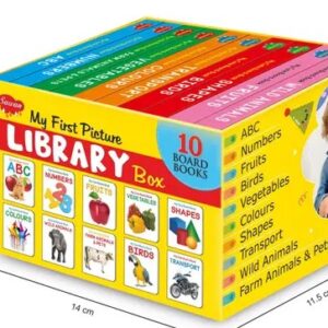 My First Picture Library Box of 10 Board Books (Pre-School Books) | Gift Set For Kids