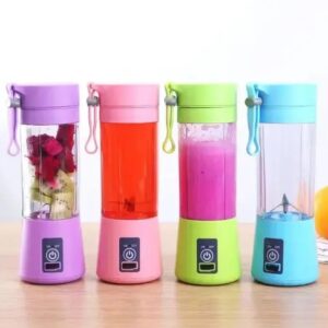 Portable USB Rechargeable Juicer Blender | 4 Sharp Blades Electric Smoothie Maker | Travel-Friendly Mini Mixer for Fruits & Vegetables | Personal Juice Maker Bottle for Gym, Office & Home | Compact & Lightweight Protein Shake Blender