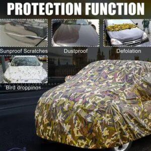 All Weather Protection Car Cover for Maruti Suzuki Swift Dzire | Anti Dust, 100% Waterproof, Swift Dzire Car Cover, Dzire Car Cover, Maruti Suzuki Dzire Cover Durable – Triple Stitched Elastic Grip with Mirror Pocket| (Military Jungle Print)