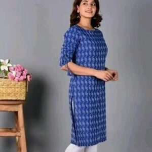 Stylish Casual Wear Cotton Kantha Pattern Kurti