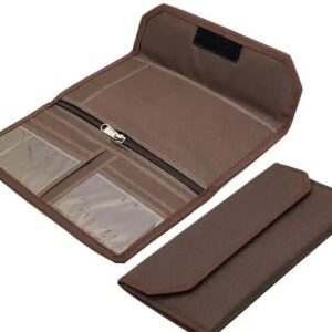 Premium Brown Cheque Book Holder, Card Holder, Vehicle Documents Holder with Multi Pocket (Brown Checkbook)