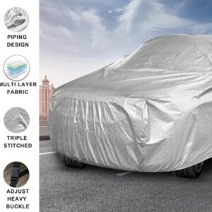 Waterproof Car Body Cover For i10 Waterproof and Dustproof with Mirror Pocket i10 Car Cover, Car Cover For Hyundai i10 Premium Fabric i10 Cover Triple Stitched Elastic.