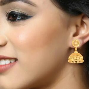 Earring Earrings Jhumki Jhumka Jhumkhas Gold Jhumka VFJ Big Size Trendy Jhumka Screw back alloy 1Gram Gold Plated Jhumki Earring for Women and Girls- (Pack of- 1)