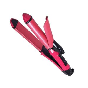 2 in 1 Hair Straightener – 2 in 1 Hair Beauty Set – Baal Sidhe Karne Wali Straight Machine – Curler and Straightener 2 in 1 (Pink)