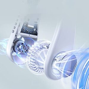 Portable Neck Fan, Hands Free Wearable Bladeless Fan, Ultra Light Rechargeable Mini USB Fan for Travel/Home/Office, 3 Speeds