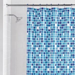 13-Piece Mosaic Eco-Friendly Waterproof PEVA Shower Curtain with Hooks Set, 30% Post-Consumer Recycled Materials