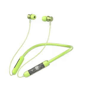 Neckband Earphones, Exclusive Transparent Design, 4 Voice Modes for Calls, 25 Hrs Playtime, Smart Voice Assistance, HD Sound & Rich Bass,Bluetooth Earphones with Type C Fast Charging green