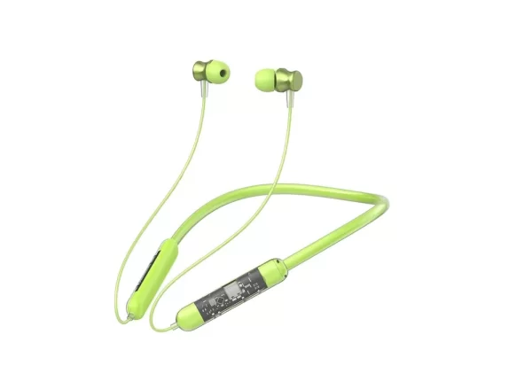 Neckband Earphones, Exclusive Transparent Design, 4 Voice Modes for Calls, 25 Hrs Playtime, Smart Voice Assistance, HD Sound & Rich Bass,Bluetooth Earphones with Type C Fast Charging green