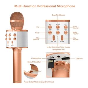 Wireless Bluetooth Recording Condenser Handheld Microphone Bluetooth Speaker Audio Recording Karaoke with Mic (Multicolor 1 Pc)