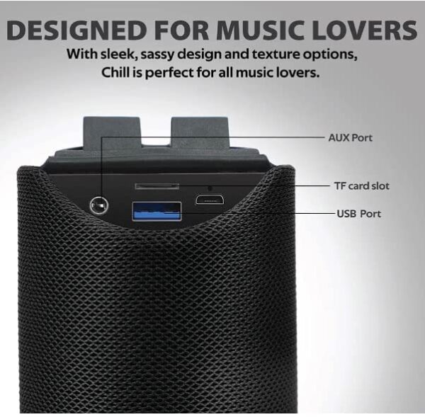 TG113 (Portable Bluetooth Speaker) Dynamic Thunder Sound with High Bass & Mobile Stand 10 W Bluetooth Speaker black, Stereo Channel - Image 5