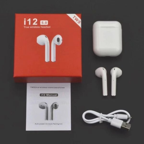 Bluetooth Earbuds I12 5.0 - Wireless with Premium Sound Quality, Touch Control, Long Battery Life, Noise Reduction, and Ergonomic Design, Mic and Bluetooth. - Image 4