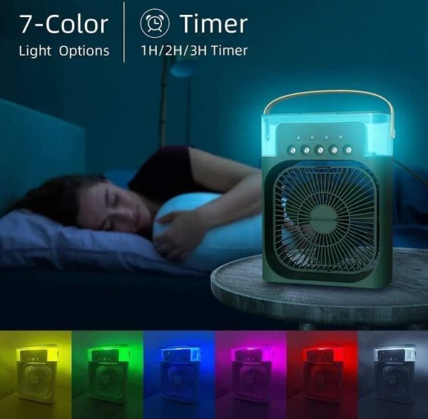 Air-Conditioner-Small-Ac-Quaite-Personal-Air-cooler-Usb-Power-Mini-Desktop-Cooling-Misting-fan-1/2/3-Timer-With-speed-360-Adjustable-Tap-For-Office-Room-Desk-Water-Tank-Home-Kitchen - Image 9
