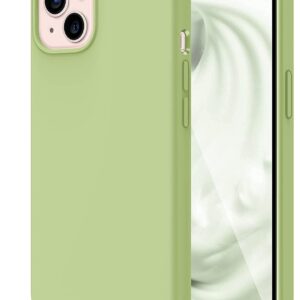 Store for Apple Iphone 13 Liquid Silicone Case Designed Case,slim Gel Rubber Full Body Protection Shockproof Drop Protection Case (for Apple Iphone 13 01,LIGHT GREEN )
