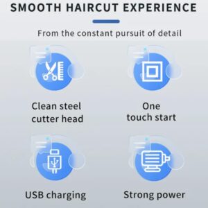 Men’s Low Voice Rechargeable Hair Clipper Razor Trimmer [White] | LCD Display & Cordless Electric | Professional Shaver Beard Trimmer | Grooming & Shaving Machine | Haircut Trimmer Cutter