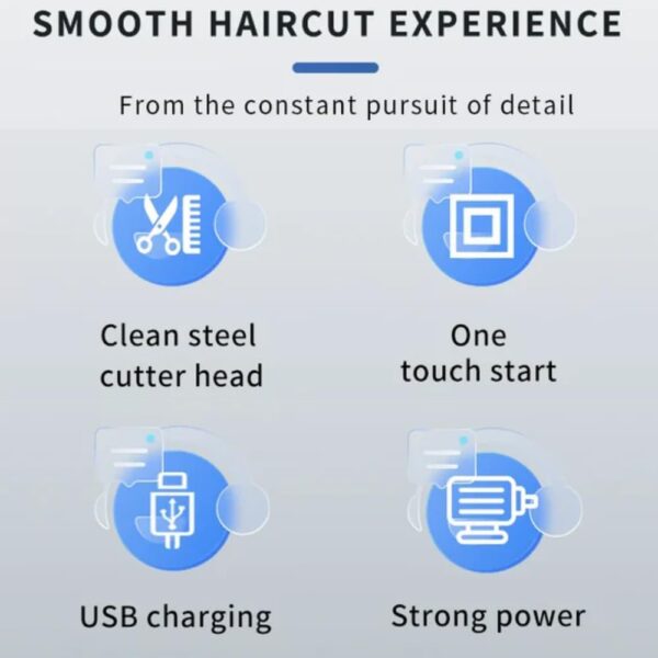 Men's Low Voice Rechargeable Hair Clipper Razor Trimmer [White] | LCD Display & Cordless Electric | Professional Shaver Beard Trimmer | Grooming & Shaving Machine | Haircut Trimmer Cutter - Image 2