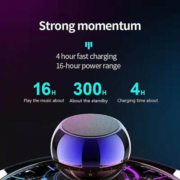 M4 Wireless Portable Bluetooth Mini Speaker Bass Loud Sound HiFi Music 1.25 Inch BT Metal Mini Outdoor Gift Speaker - Image 6
