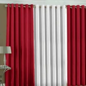 olid Pattern Curtains for Window and Door Pack Of 3